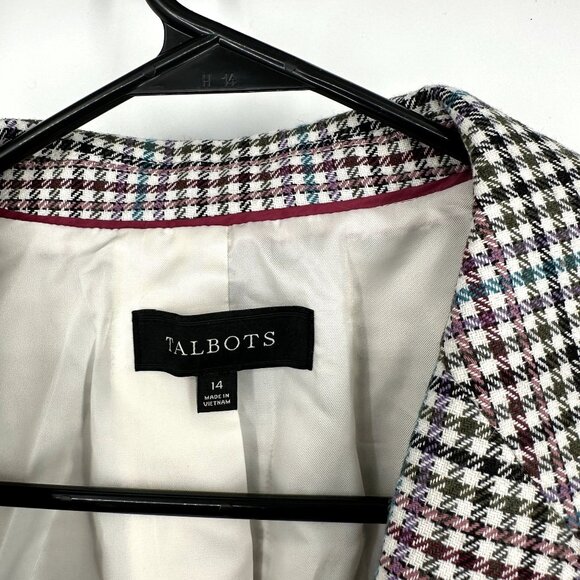 Talbots Blazer Women's Houndstooth‎ Single Button Size 14 - Picture 4 of 6